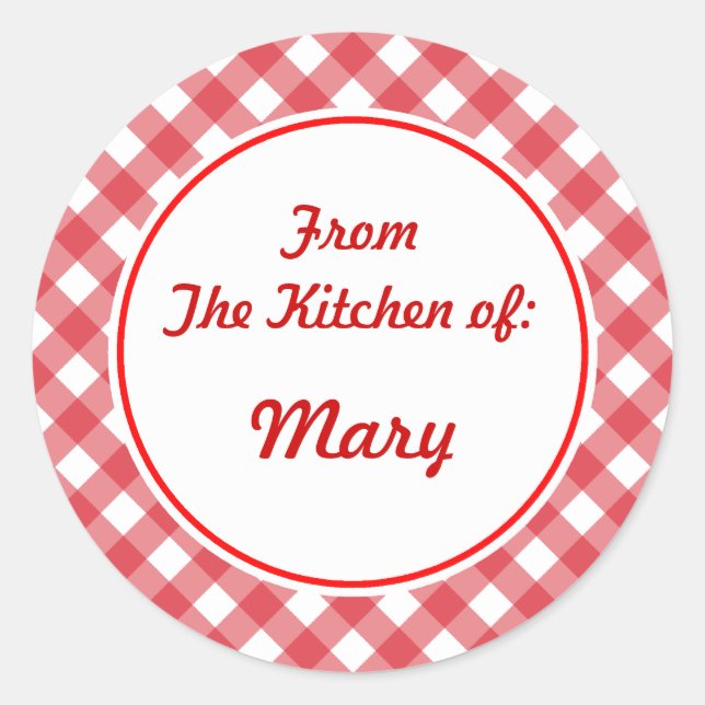 Balises Cadeaux Personnalisées de Cuisine Stickers (Devant)