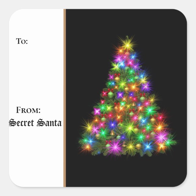 Balises cadeaux Sticker Père Noël secrète (Devant)