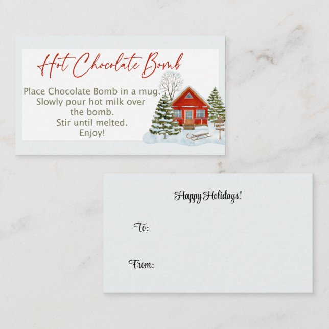 Balises de bombe chocolat chaud, taille carte de v (Devant / Derrière)