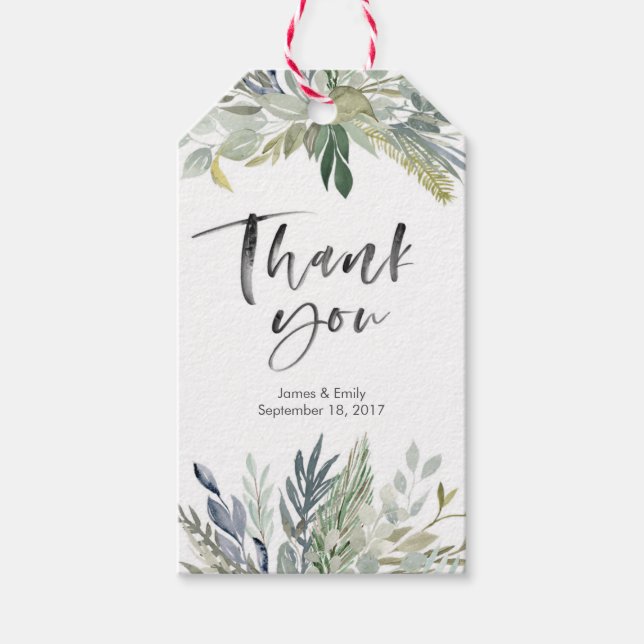 Balises de Merci de feuillage vert | étiquettes de (Devant)