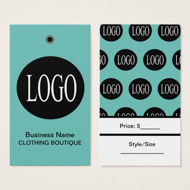 Balises de prix du logo bleu turquoise (Devant & derrière)