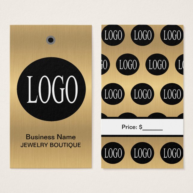 Balises de prix du logo noir et or (Devant & derrière)
