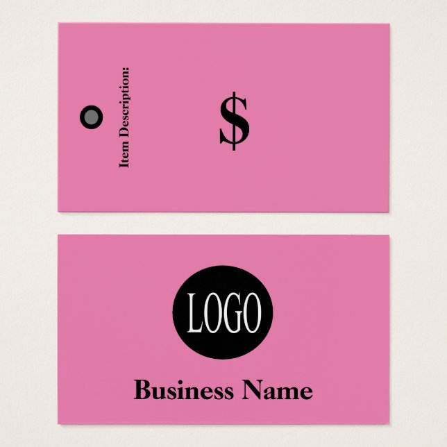 Balises de prix Pas de code-barres Pink Vente au d (Devant & derrière)