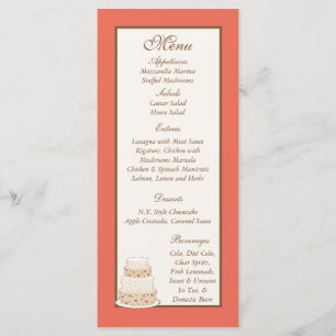 Balises du menu gâteau Mariage rouge/crème