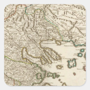Balkan-Halbinsel, Griechenland, Mazedonien 2 Quadratischer Aufkleber