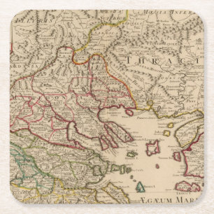 Balkan-Halbinsel, Griechenland, Mazedonien 3 Rechteckiger Pappuntersetzer