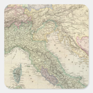 Balkan-Halbinsel, Italien, Slowenien Quadratischer Aufkleber