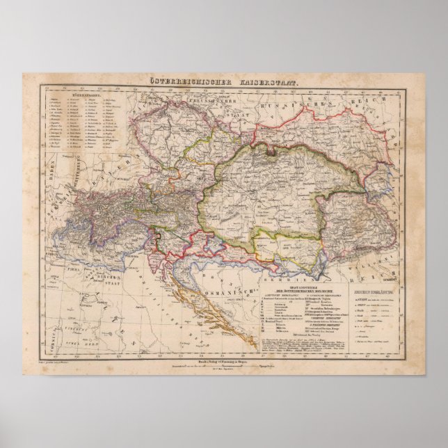 Balkanhalbinsel, Österreich, Ungarn Poster (Vorne)