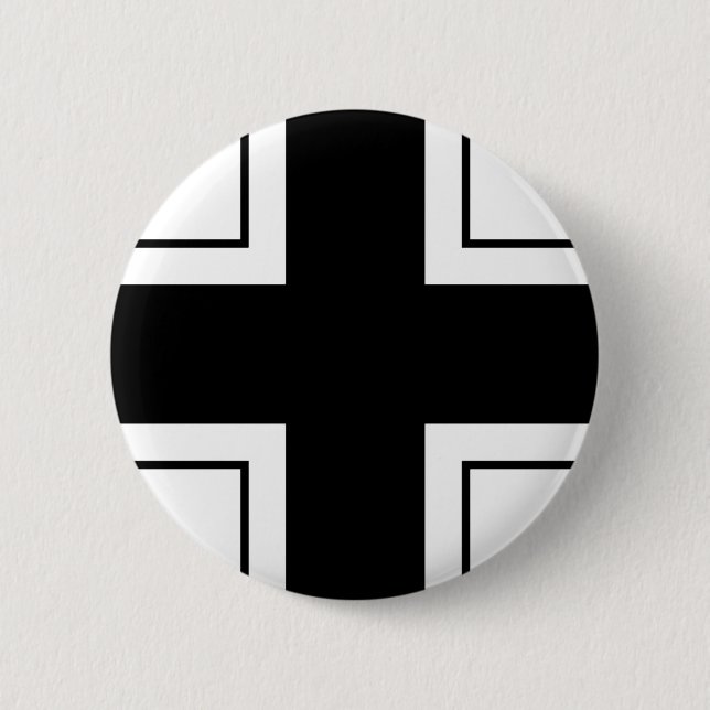 BalkenKreuz auf Weiß Button (Vorderseite)