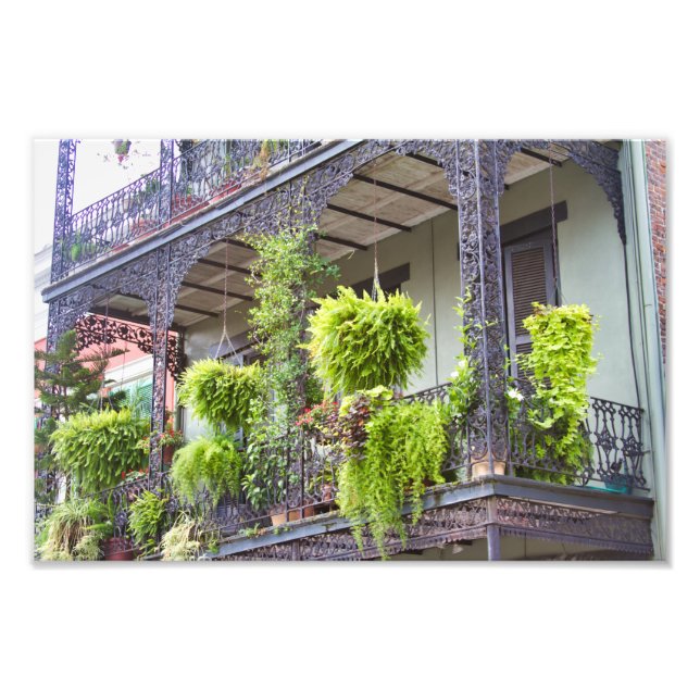Balkon im Französischen Viertel, New Orleans, LA Fotodruck (Vorne)