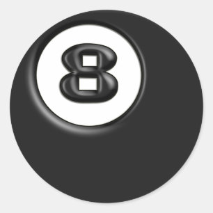 BALL 8 RUNDER AUFKLEBER