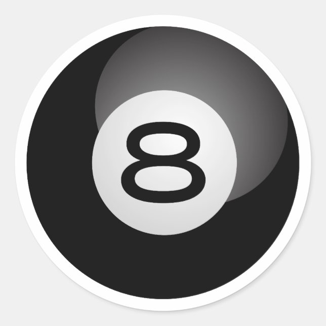 Ball acht runder aufkleber (Vorderseite)