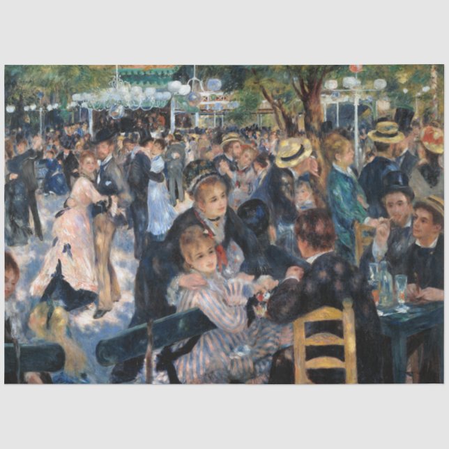 Ball am Moulin de la Galette, Auguste Renoir Seidenpapier (Vorderseite)