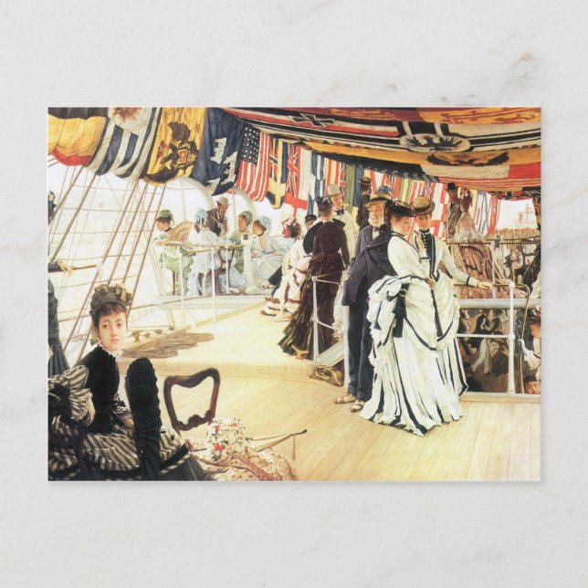 Ball an Bord von James Tissot Postkarte (Vorderseite)