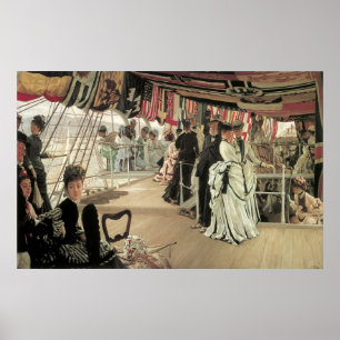 Ball auf Bord durch James Tissot, viktorianische Poster