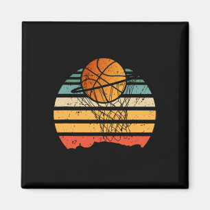Ball auf Korb Basketball Vintage Sport Spieler Coa Magnet