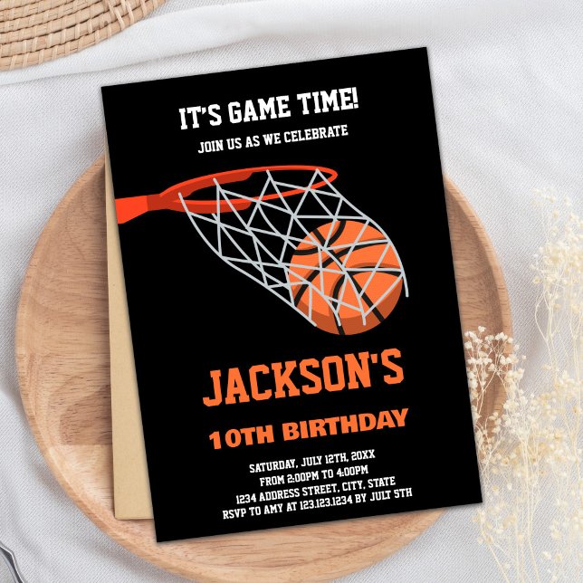 Ball Basketball Geburtstagseinladungen Einladung (Ball Basket Basketball Birthday Invitations)