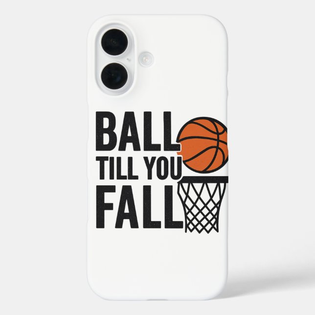 Ball bis zum Fall - Basketball-Handy-Hintergrundbi iPhone 16 Hülle (Rückseite)