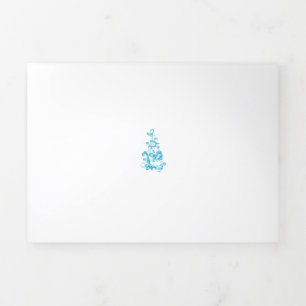 Ball Blue, Medium Turquoise Dekoration Dreifach Gefaltete Karte