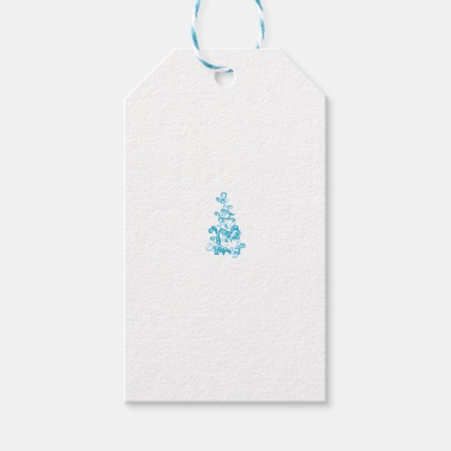 Ball Blue, Medium Turquoise Dekoration Geschenkanhänger (Vorderseite)