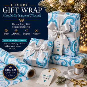 Ball Blue, Medium Turquoise Dekoration Geschenkpapier