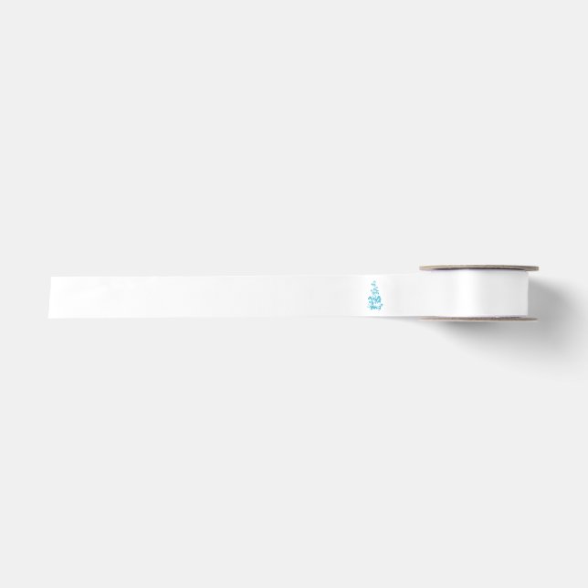 Ball Blue, Medium Turquoise Dekoration Satinband (Vorderseite)