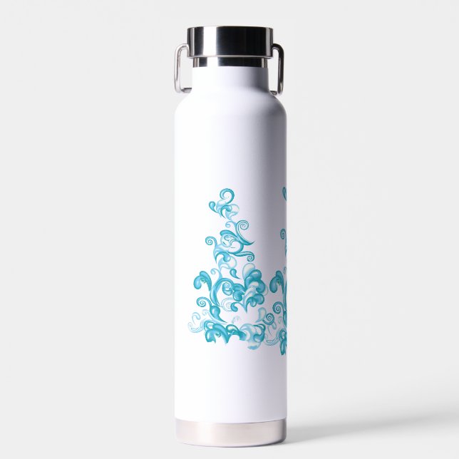 Ball Blue, Medium Turquoise Dekoration Trinkflasche (Vorne)