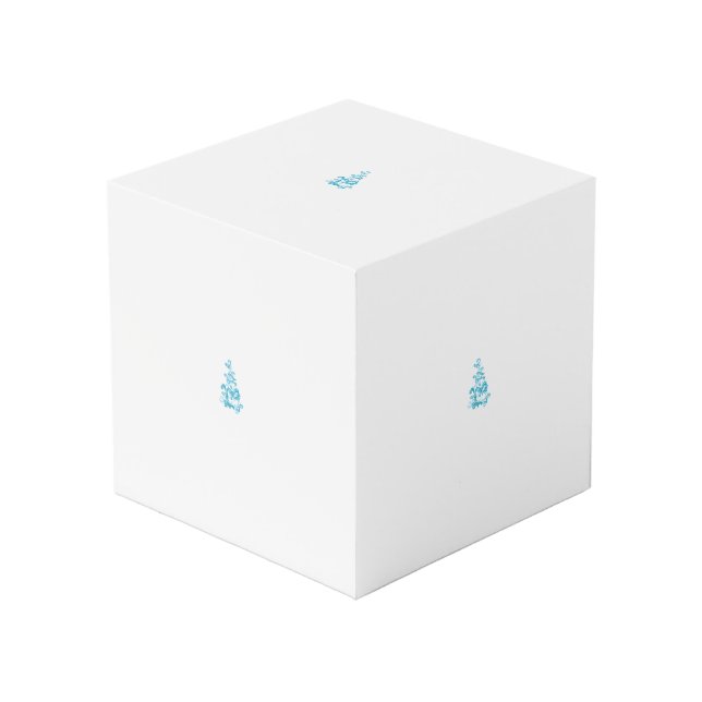 Ball Blue, Medium Turquoise Dekoration Würfel (Vorderseite Schrägansicht)