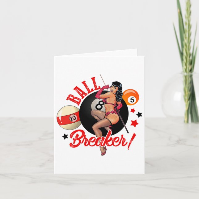 Ball Breakfast Funny Pool Player Billiard Lover Bi Karte (Vorderseite)