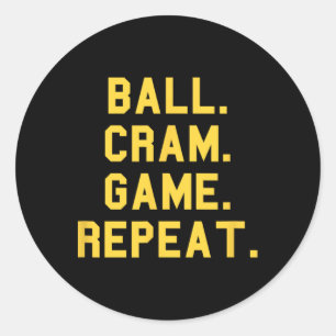 Ball Cram Game Wiederholung Basketball Graduate Fu Runder Aufkleber