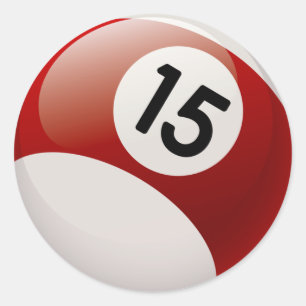 BALL DER ZAHL-15 BILLARDS RUNDER AUFKLEBER