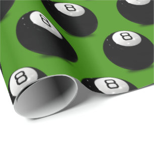 Ball des Billard acht auf Grün Geschenkpapier