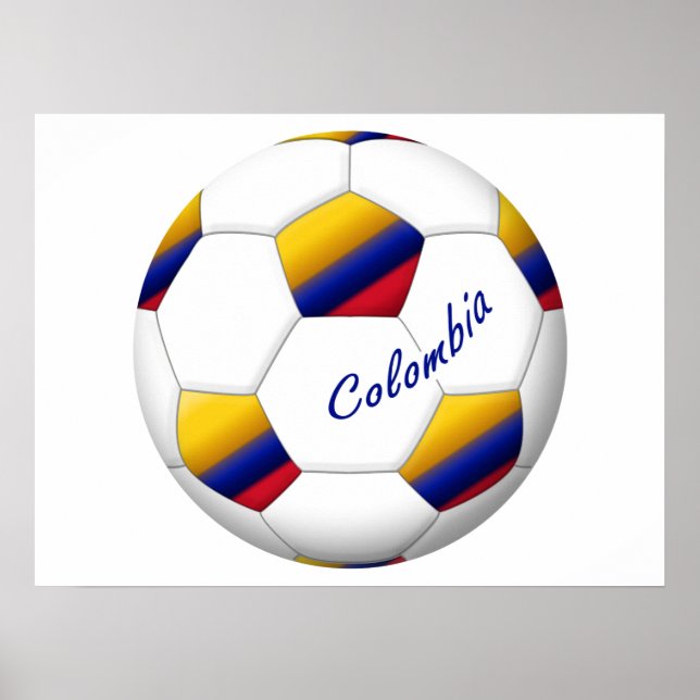 Ball des FUSSBALLS KOLUMBIENS Nationalflagge Poster (Vorne)