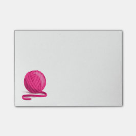 Ball des rosa Garns Post-it Klebezettel