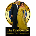 Ball-Einweihung Freistehende Fotoskulptur<br><div class="desc">Schöne Darstellung von Präsident Barack Obama und First Lady Michelle auf Fotoskulpturenkunst des Chicagoer Künstlers Cheryl Daniels.</div>