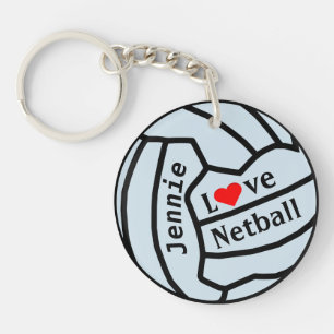 Ball-Entwurfpersonalisierter Netball-Schlüsselring Schlüsselanhänger