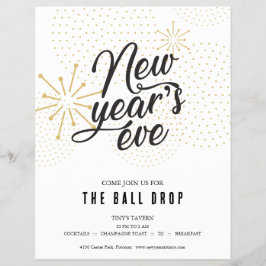 Ball fällt Silvester Party Flyer