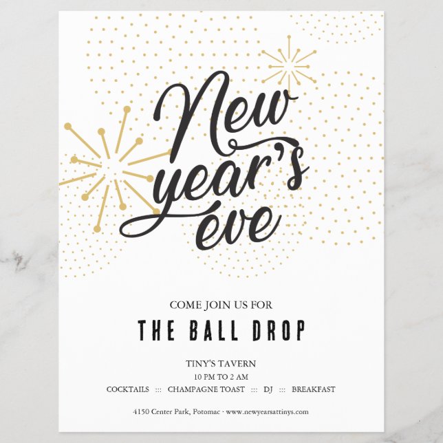 Ball fällt Silvester Party Flyer (Vorne)