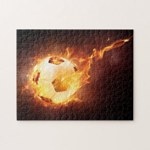 Ball-Feuer im Blazing-Fußball - Puzzle