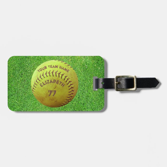 Ball-Gepäckmarke für das Softball-Dirty-Team Gepäckanhänger (Vorderseite horizontal)