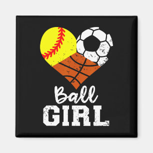 Ball Girl Fun Softball Fußball Basketball Girl Magnet