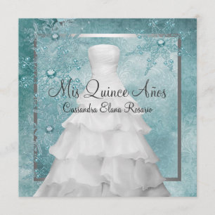 Ball Gown Aquamarin Blue Winter Schneeflocken Quin Einladung