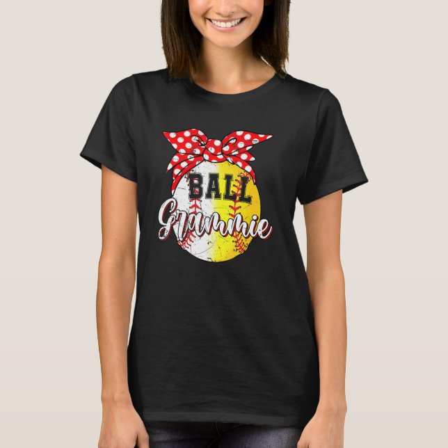 Ball Grammie Baseball Softball Sport Lover Funny T-Shirt (Vorderseite)