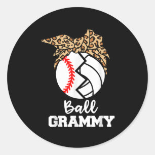Ball Grammy Fun Baseball Volleyball Grammy Runder Aufkleber