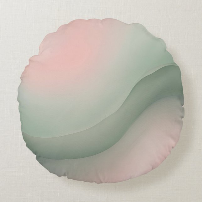 Ball in Pink AI art Rundes Kissen (Vorderseite)