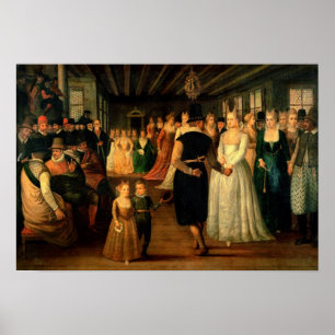 Ball in Venedig zu Ehren der fremden Besucher Poster