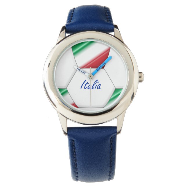 Ball ITALIEN FUSSBALL des Nationalelfes und der Armbanduhr (Vorderseite)