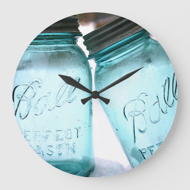 Ball Jar Clock Große Wanduhr (Vorderseite)