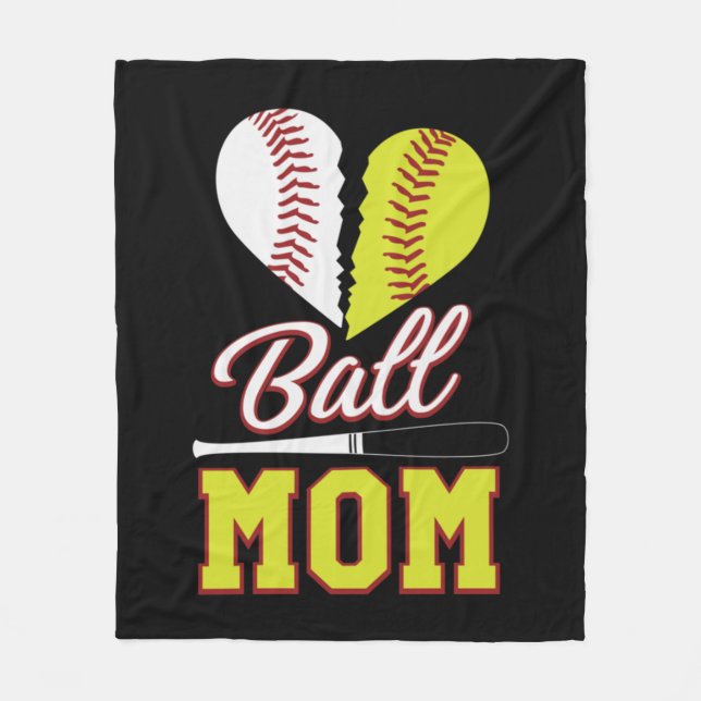 Ball Mama Baseball Softball Mama Fleecedecke (Vorderseite)