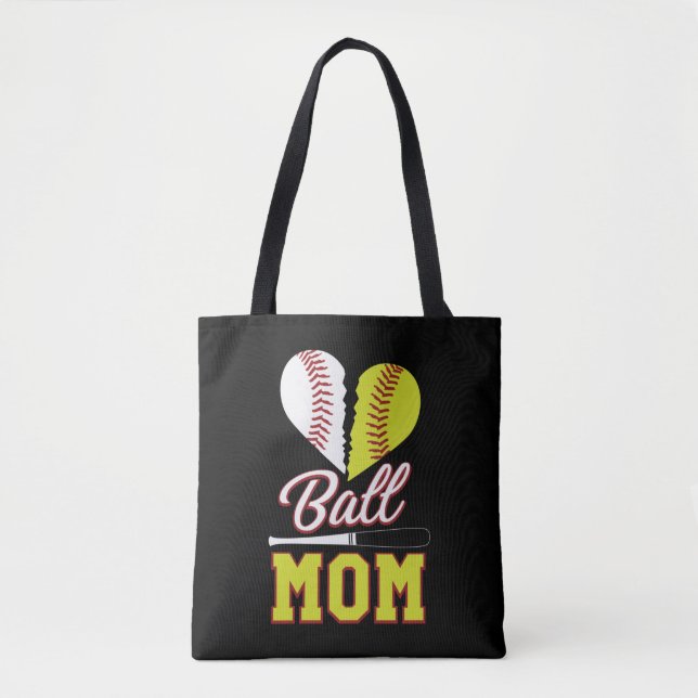 Ball Mama Baseball Softball Mama Tasche (Vorderseite)